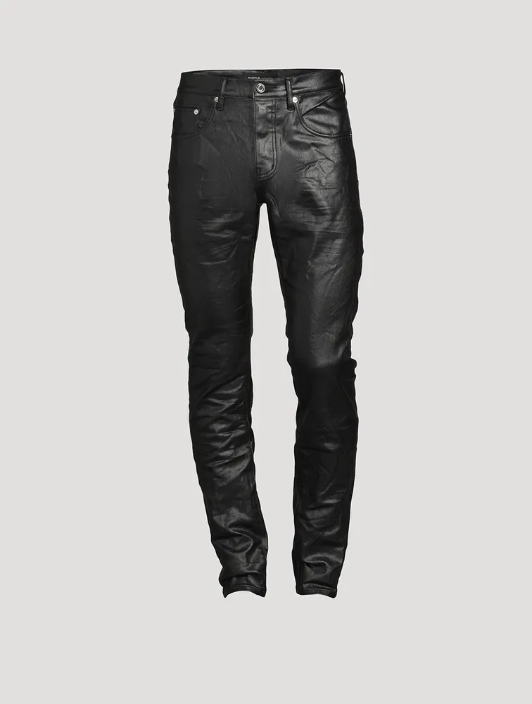 Patent Film Slim-Fit Pants