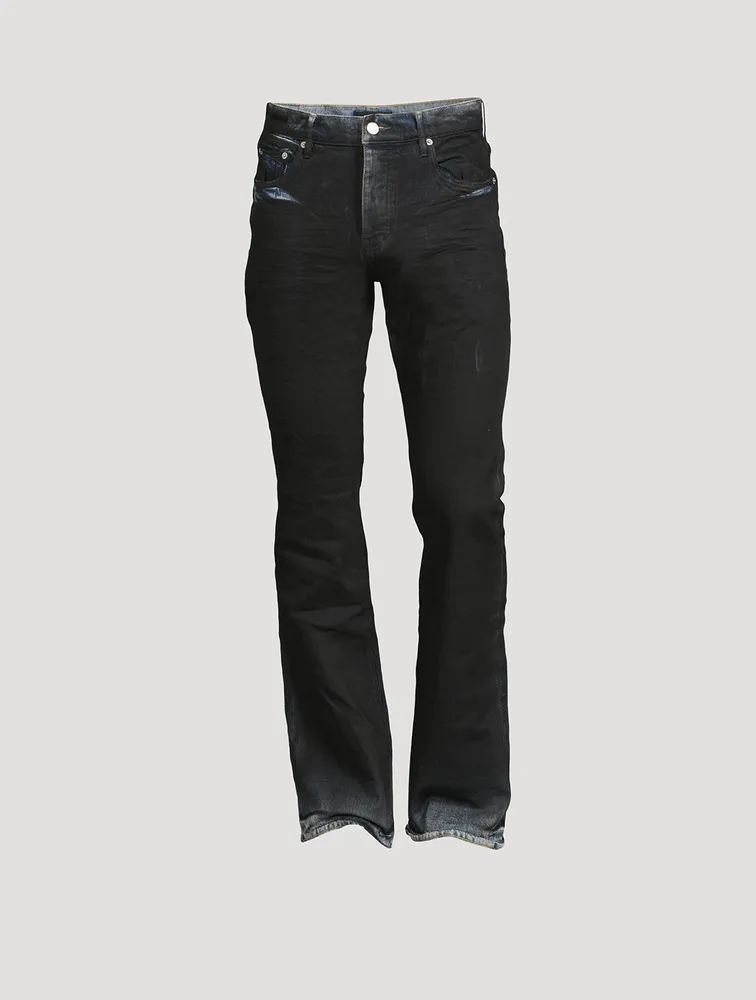 Dirty Coated Flared Jeans
