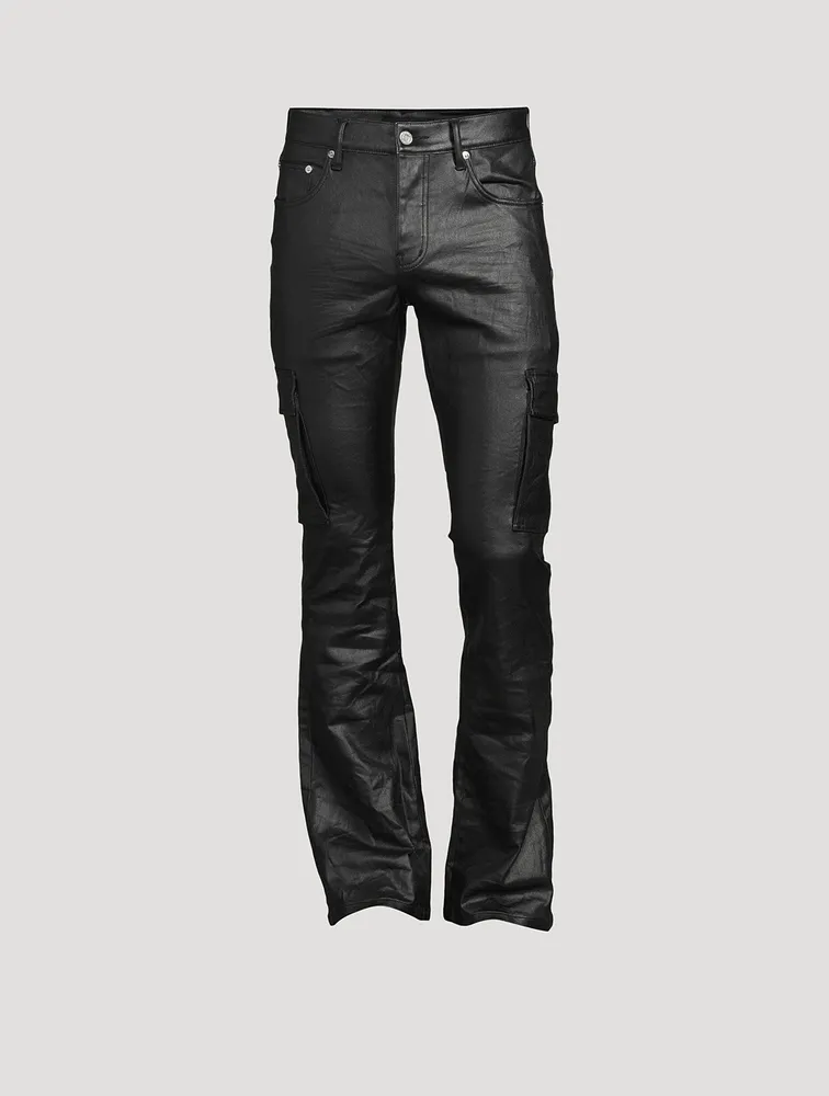 Patent Film Cargo Jeans