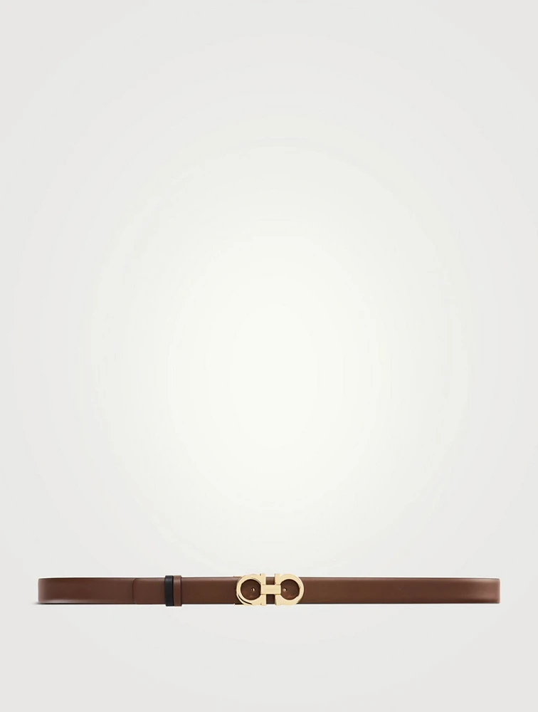 Leather Reversible And Adjustable Gancini Belt