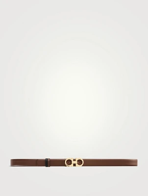 Leather Reversible And Adjustable Gancini Belt