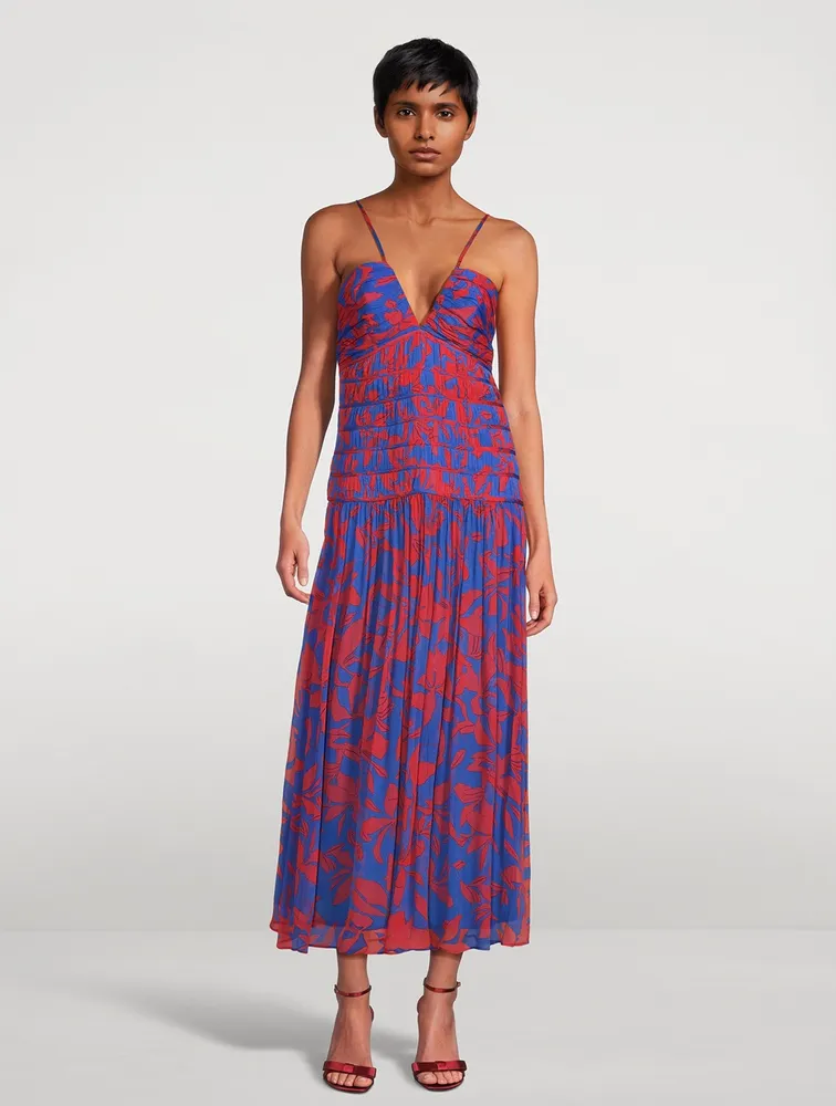 Flore Ruched Midi Dress Print