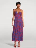 Flore Ruched Midi Dress Print