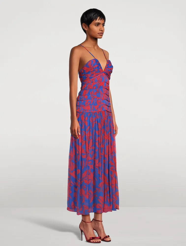 Flore Ruched Midi Dress Print