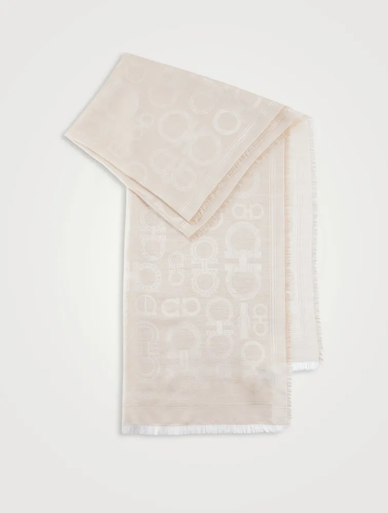 Silk And Cashmere Gancini Scarf
