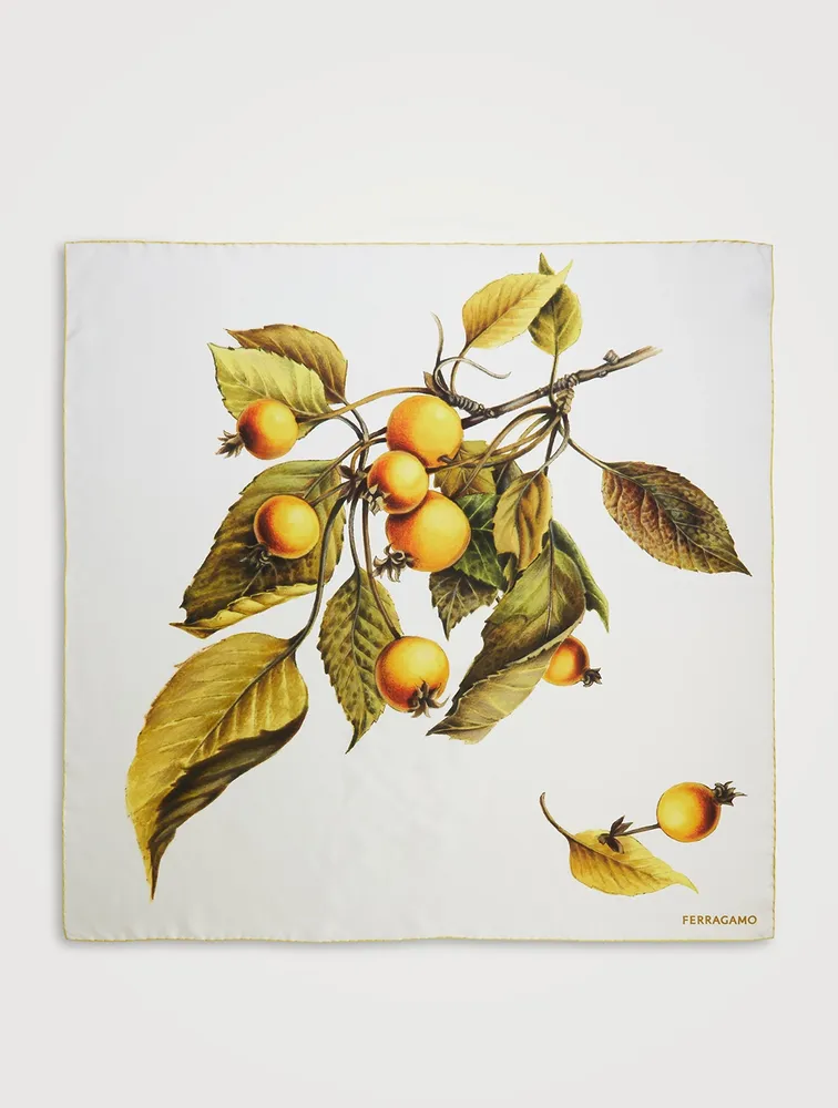 Silk Scarf In Persimmon Print