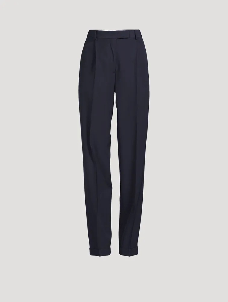 Straight-Leg Wool Trousers