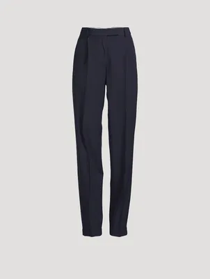 Straight-Leg Wool Trousers