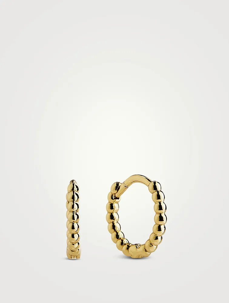 Mini Continuous Beaded Huggie Earrings