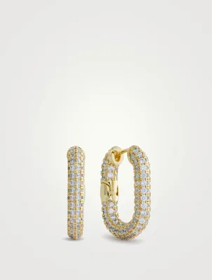 Xl Pavé Chain Link Hoop Earrings