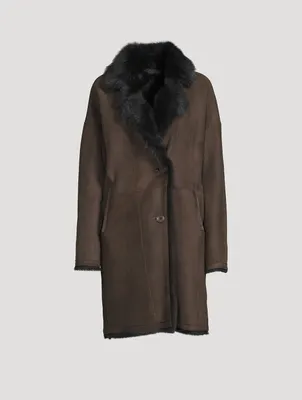 August Reversible Shearling Suede Coat