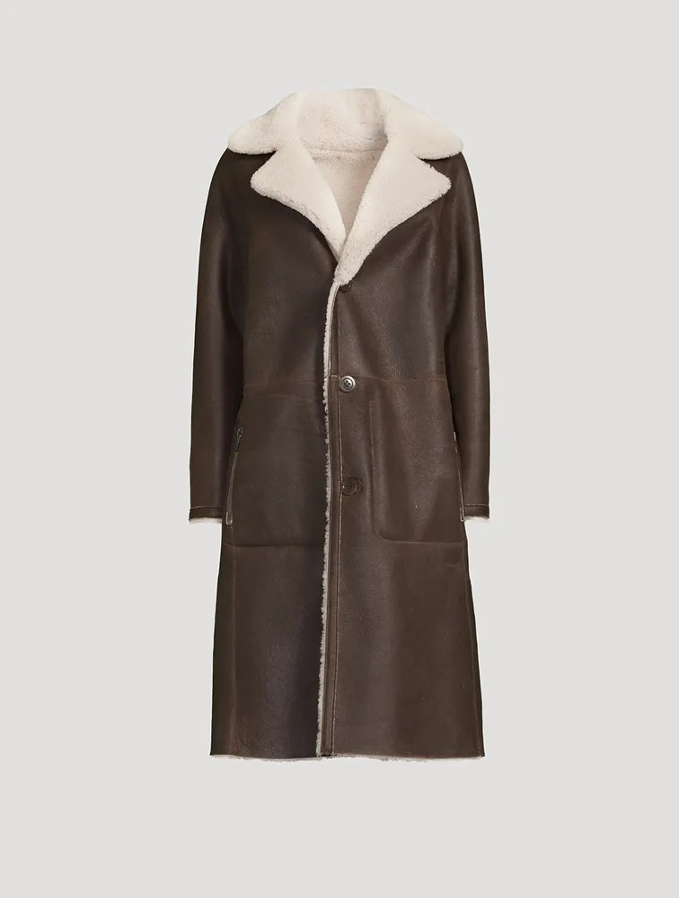 Zira Reversible Leather Shearling Coat