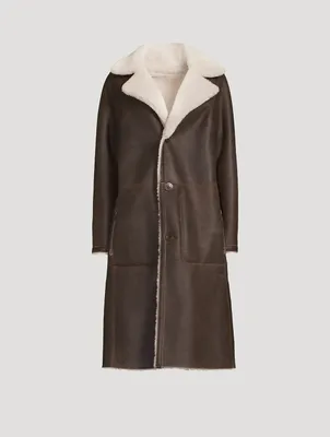 Zira Reversible Leather Shearling Coat