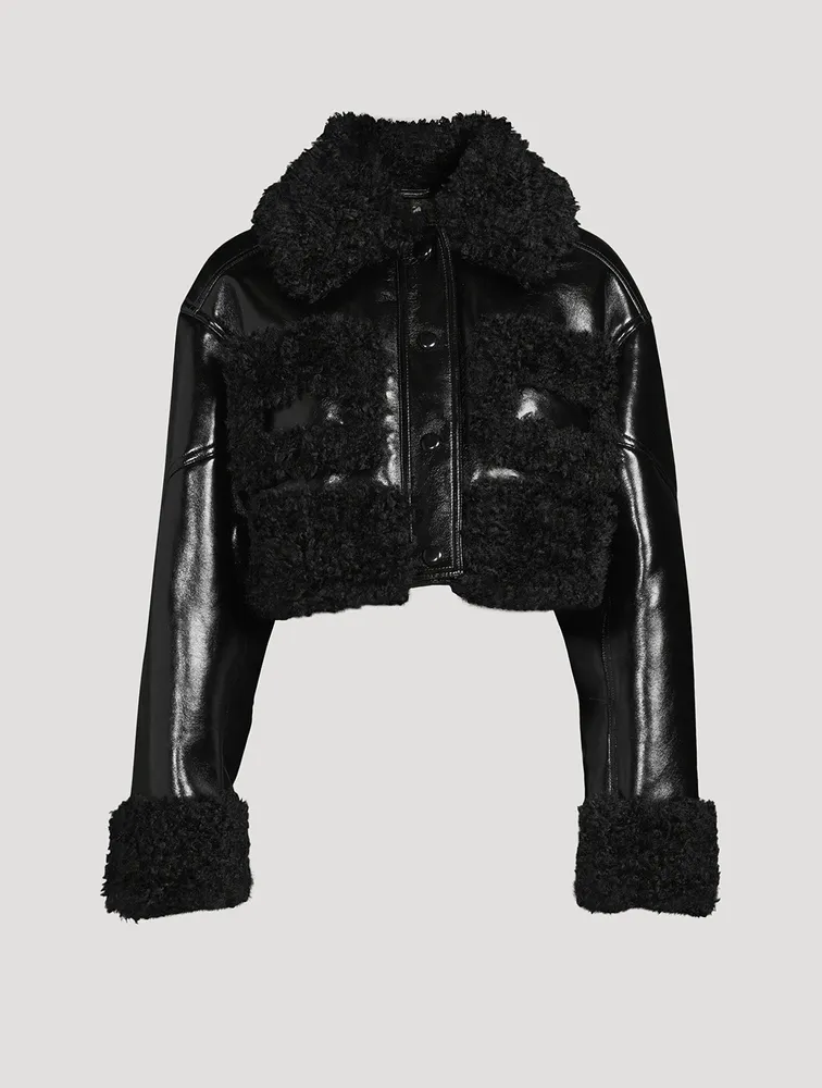 Fleur Faux Shearling-Trimmed Jacket
