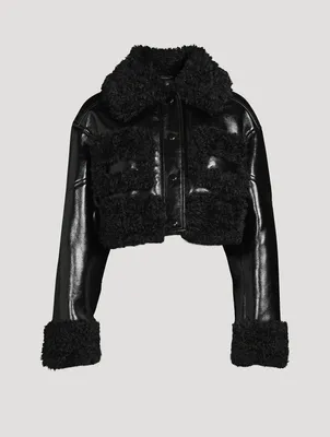 Fleur Faux Shearling-Trimmed Jacket