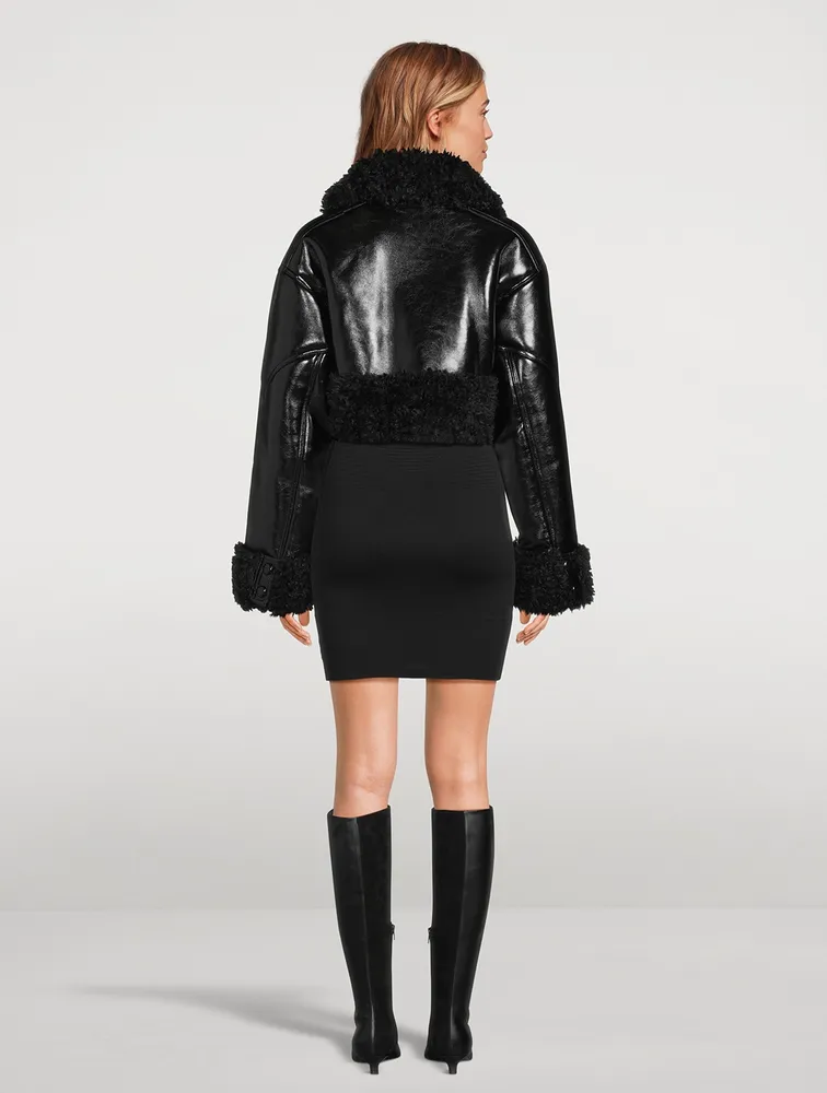 Fleur Faux Shearling-Trimmed Jacket