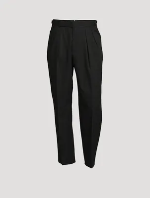 Cotton Twill Double-Pleat Pants