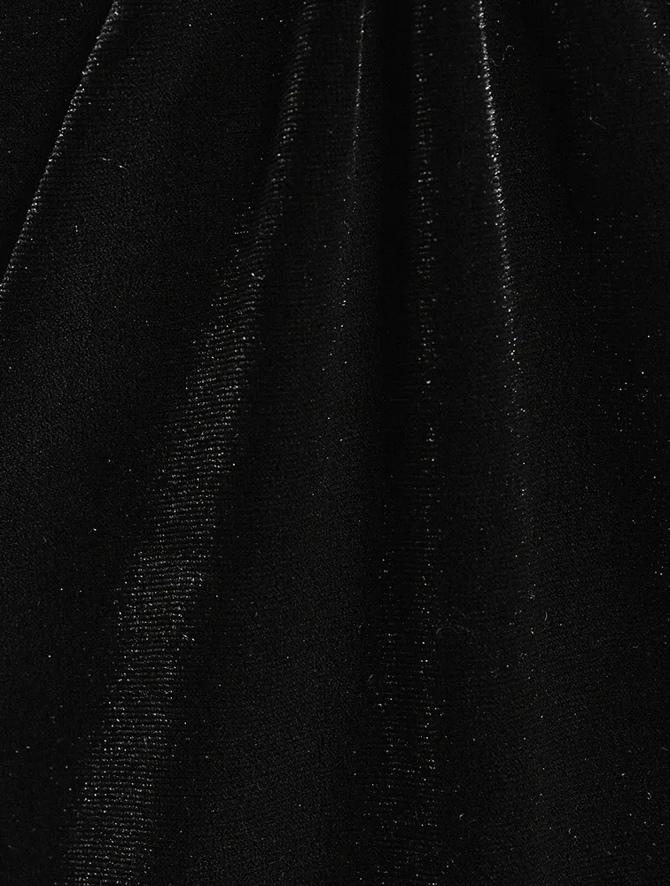 Velvet Strapless Midi Dress
