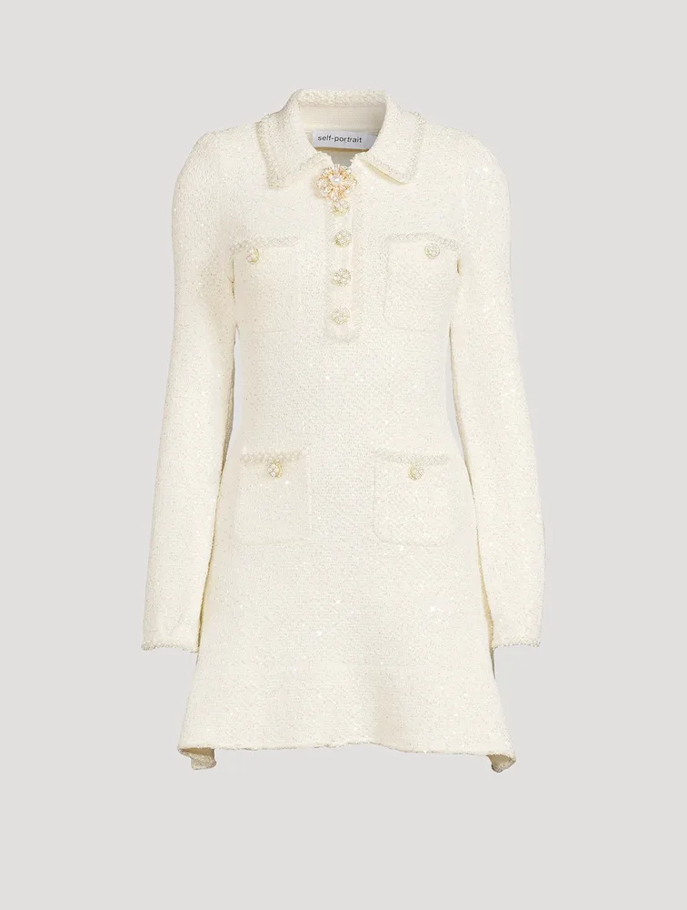 Sequin Knit Pearl Mini Dress