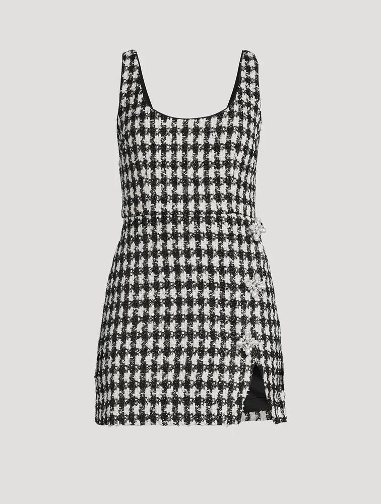 Check Bouclé Mini Dress