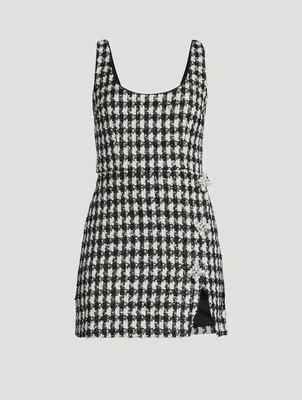 Check Bouclé Mini Dress