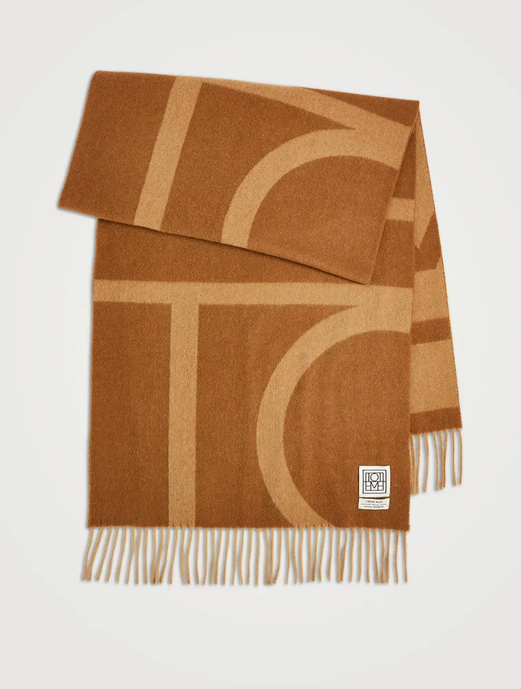 Wool Jacquard Monogram Scarf