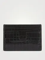 Glossy Card Holder In Croc Print