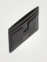 Glossy Card Holder In Croc Print