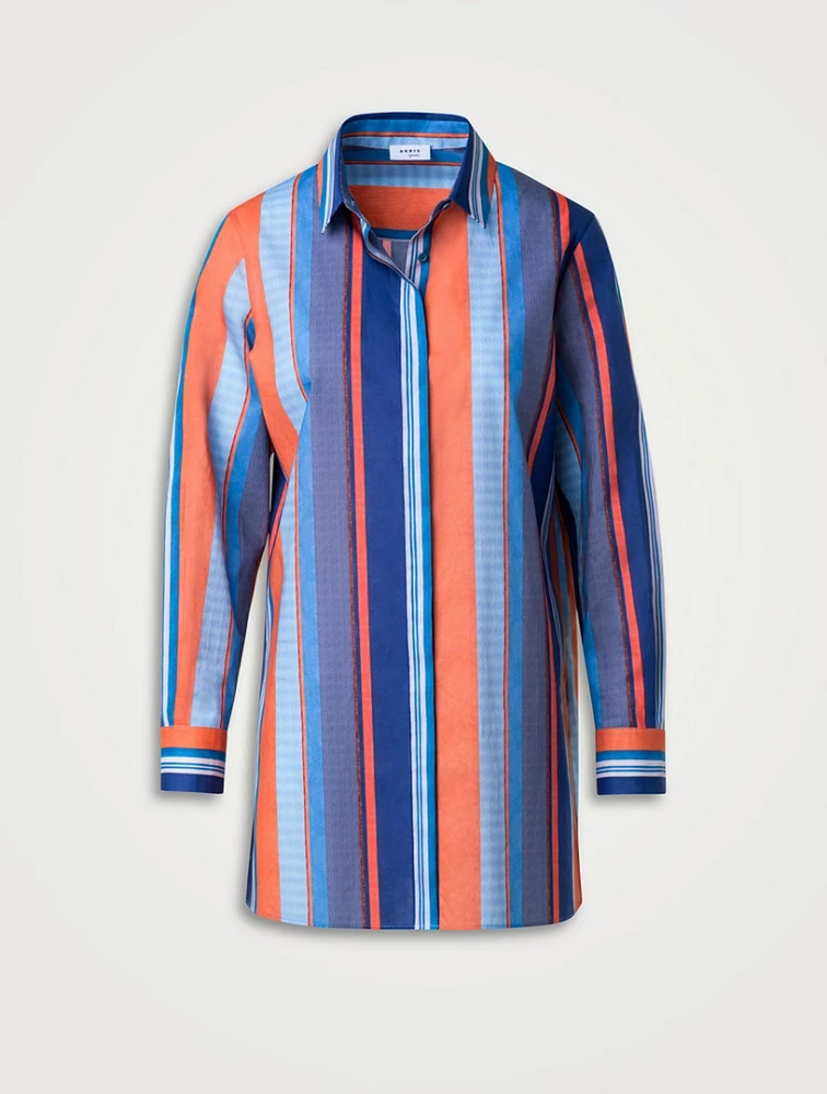 Cotton Blouse Striped Print