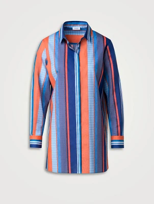 Cotton Blouse Striped Print