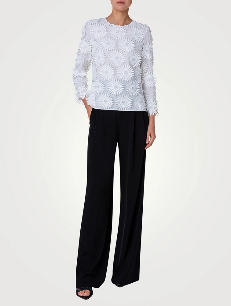 Cotton Floral Embroidery Blouse