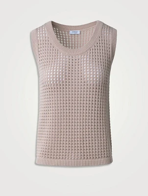 Cotton Mesh Sleeveless Sweater