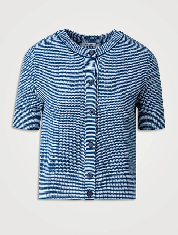 Wool Short-Sleeve Cardigan
