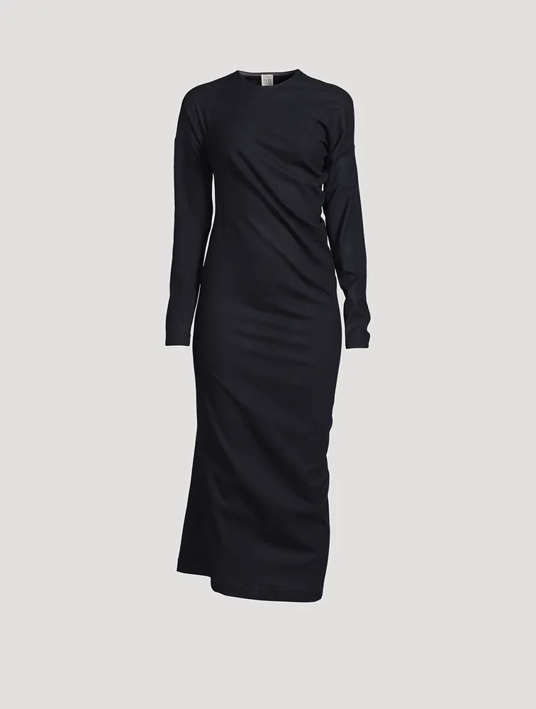 Twisted Flannel Midi Dress