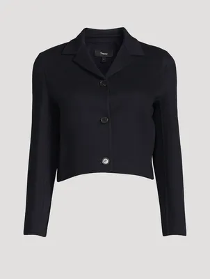 Cropped Double-Face Wool Cashmere Jacket