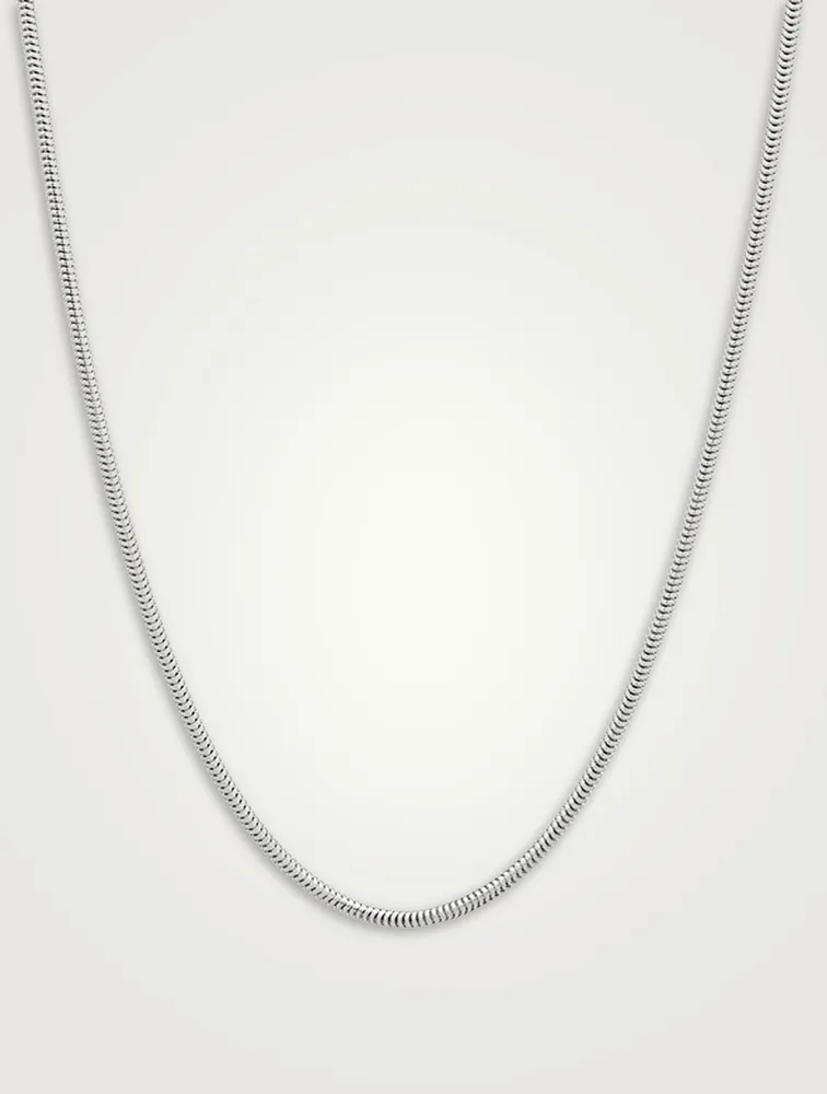 Silver Snake Chain Slim Necklace