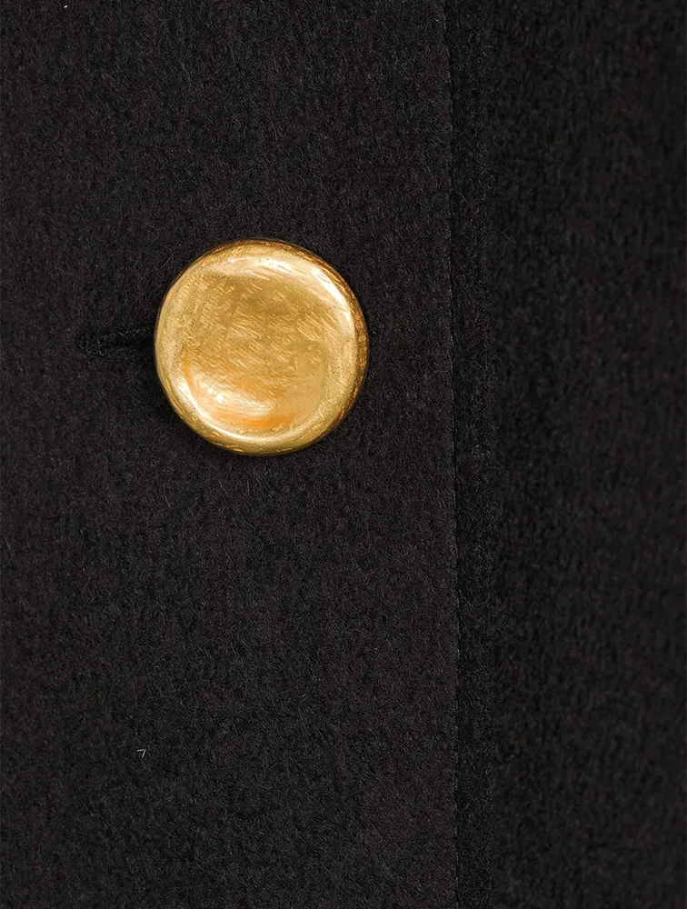 Double-Breasted Pressed Wool Coat
