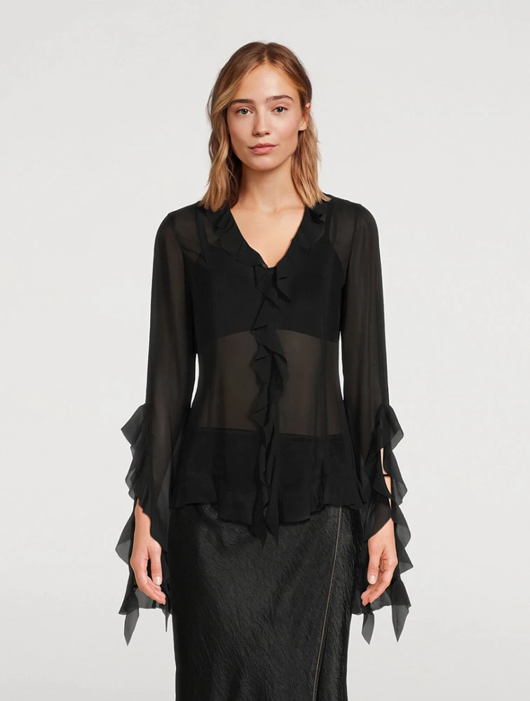 Ruffled Chiffon Blouse