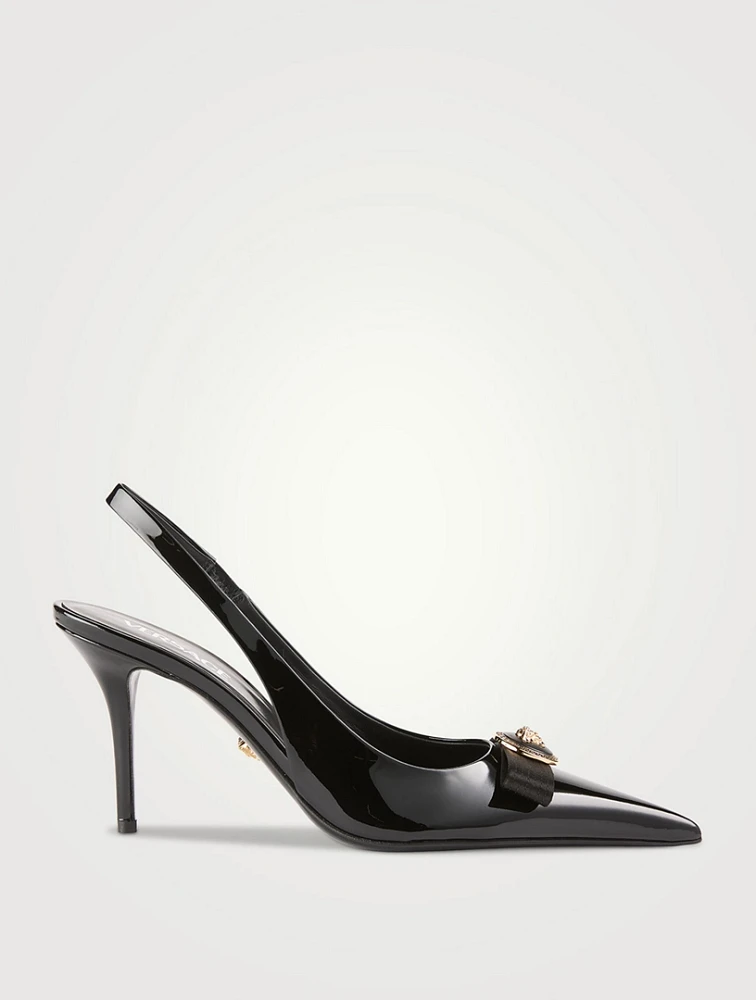 Gianni Ribbon Patent Leather Slingback Pumps