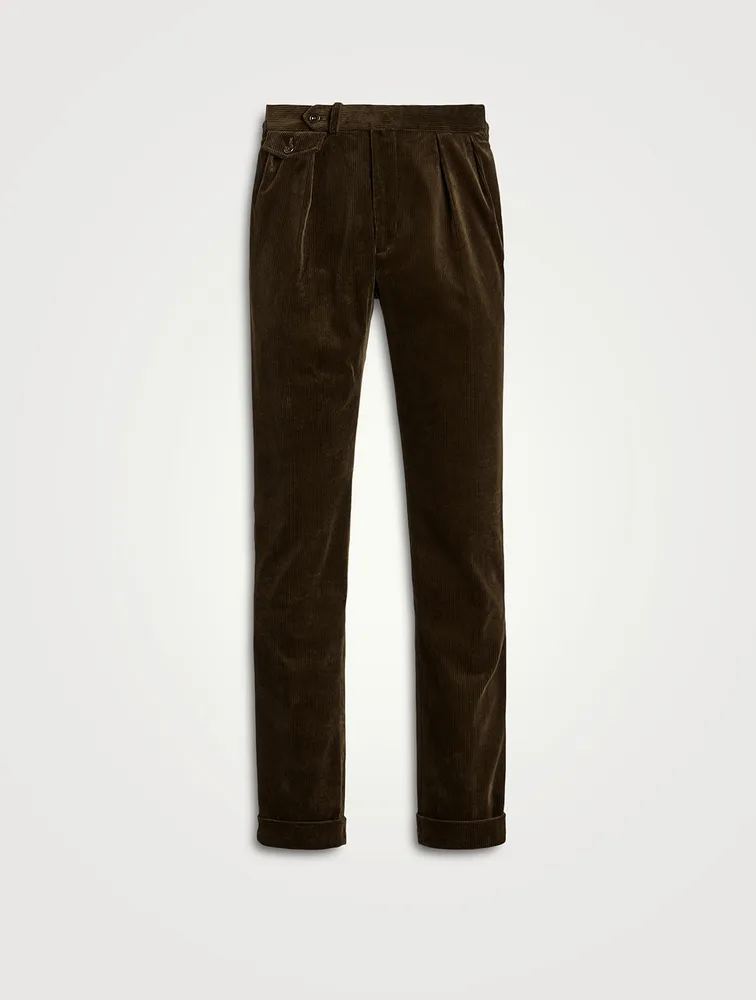 Pleated Corduroy Suit Pants