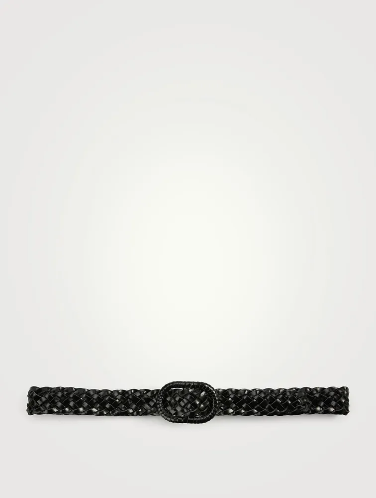 Slim Braided Leather Belt