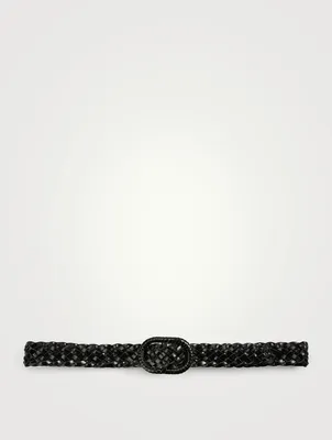 Slim Braided Leather Belt