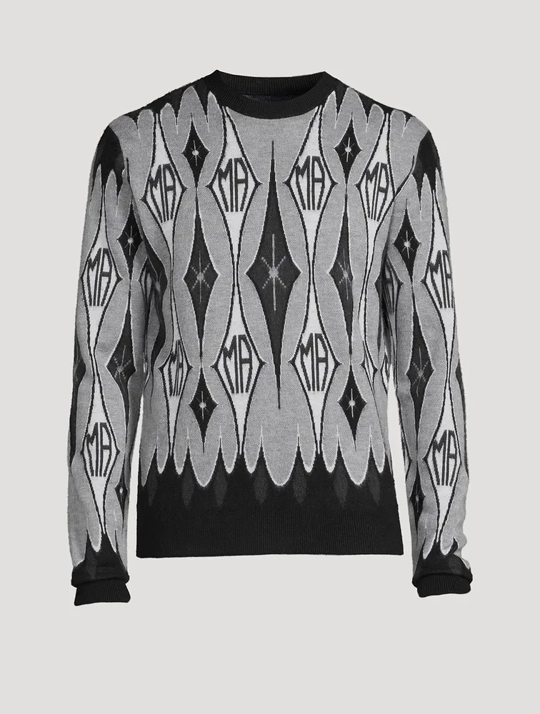 Wool Argyle Jacquard Sweater