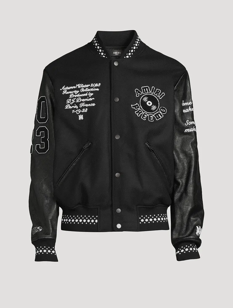 Premier Wool-Blend And Leather Varsity Jacket