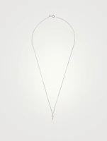 18K White Gold Cross Necklace With Diamonds