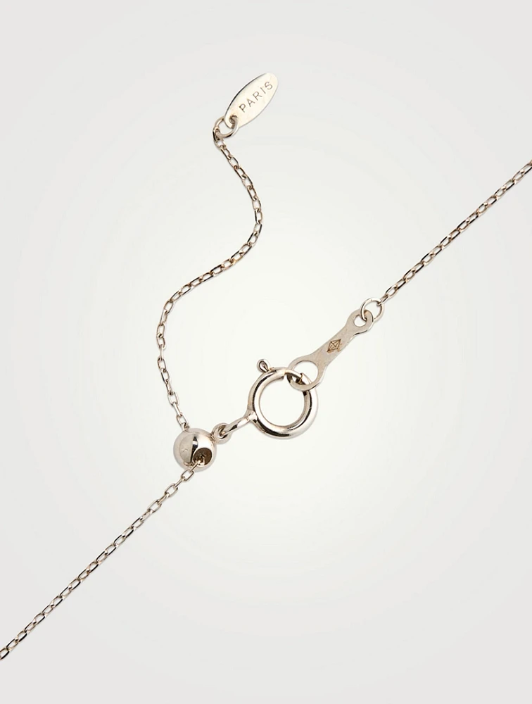 18K White Gold Cross Necklace With Diamonds