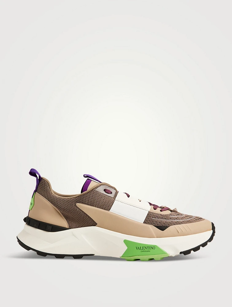 True Act Mesh And Rubberized Sneakers