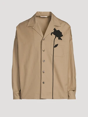 Stretch Cotton Canvas Shirt Jacket