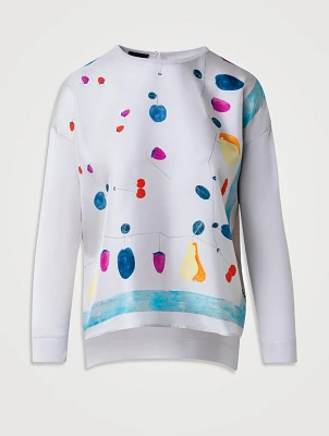 Silk Crepe Top Fruit Print