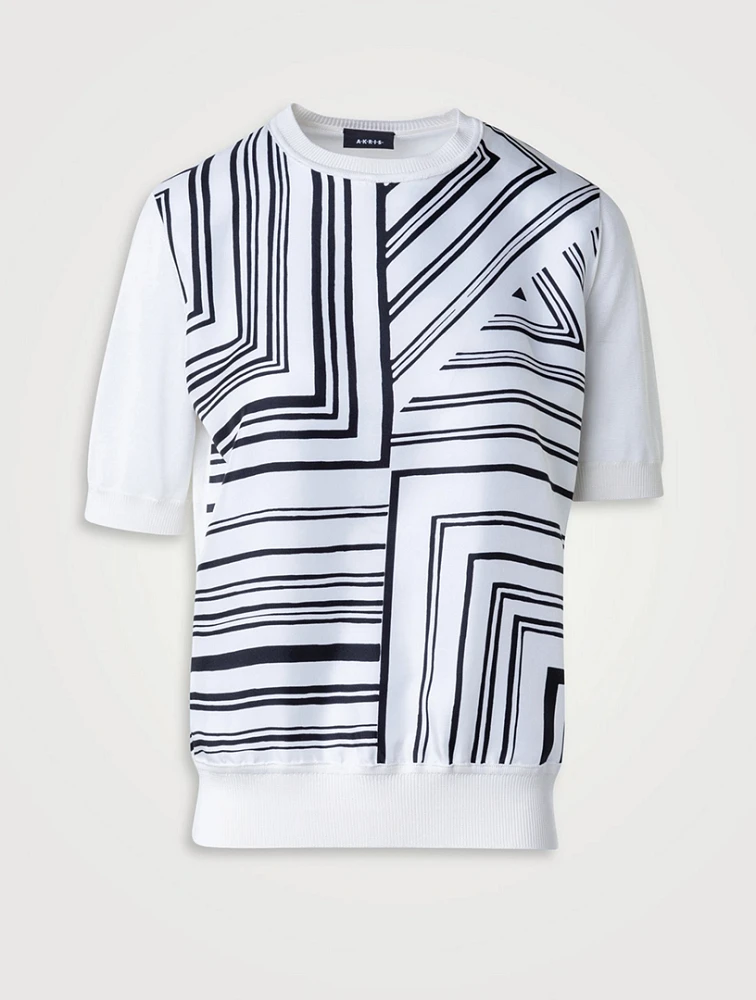 Silk Sweater Lines Print